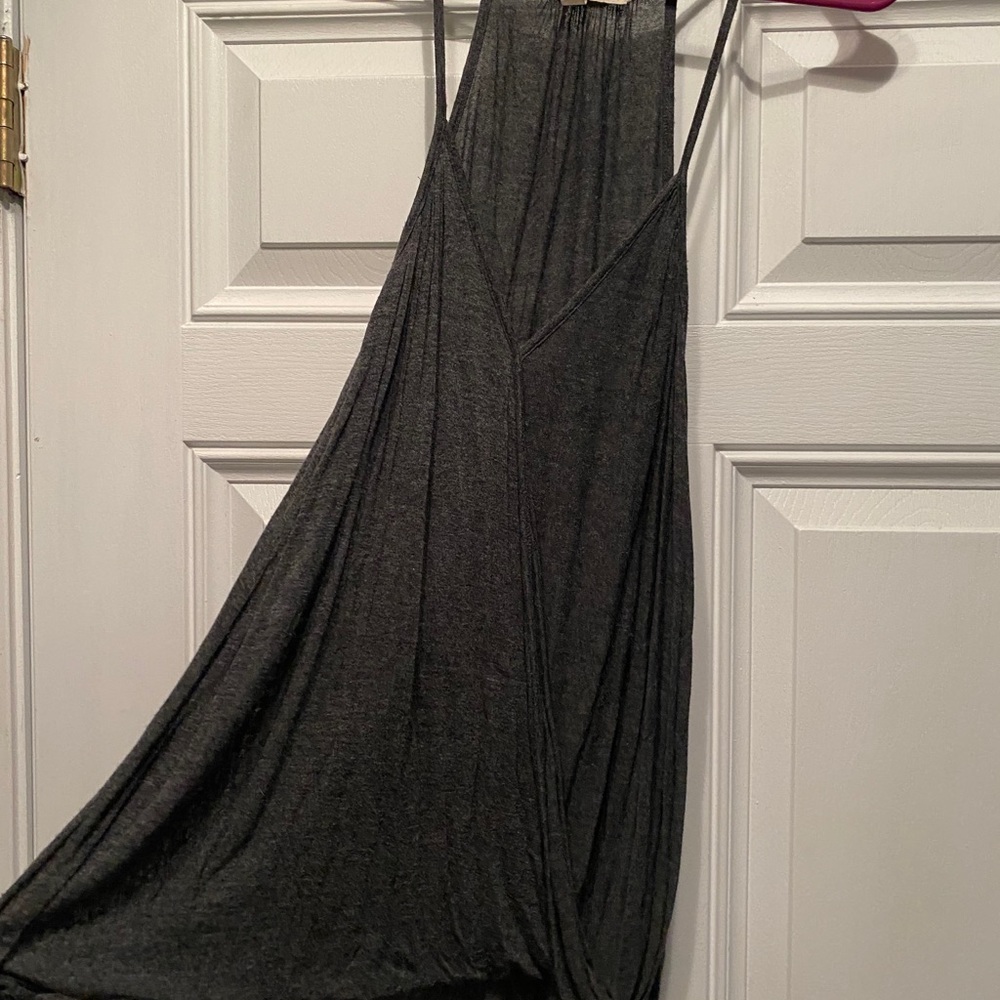 V neck open front tank top